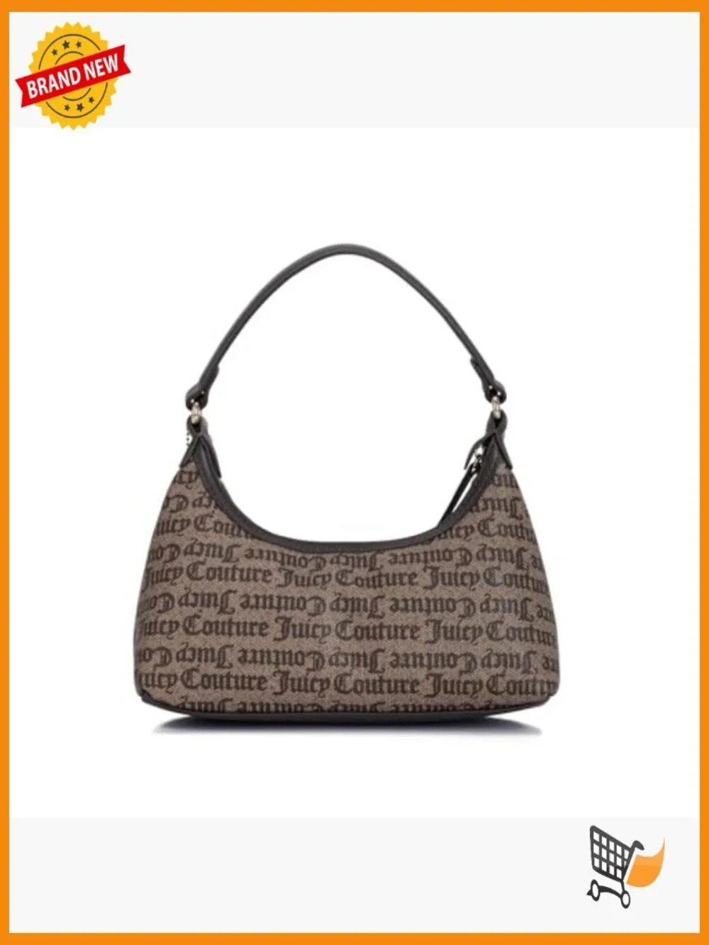 Hobo Bag with Letter Print, Adjustable Strap, Zipper Closure, Polyurethane - Picture 2 of 2